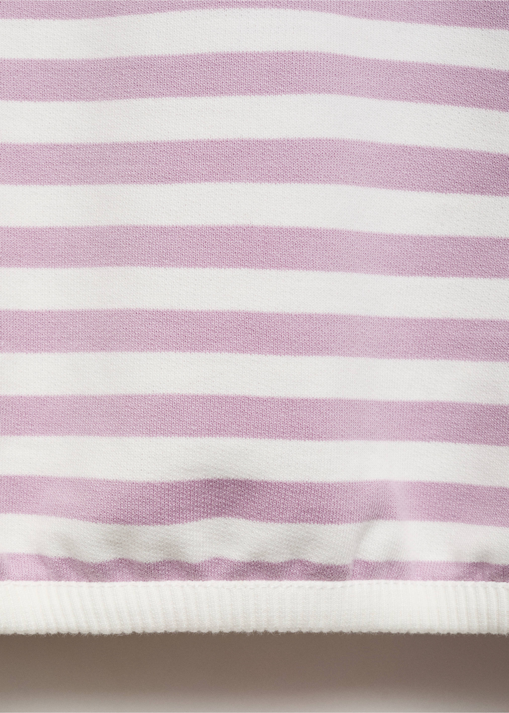 Striped cotton-blend sweatshirt - Details of the article 0, Lilac. Ref: 17053283-00.