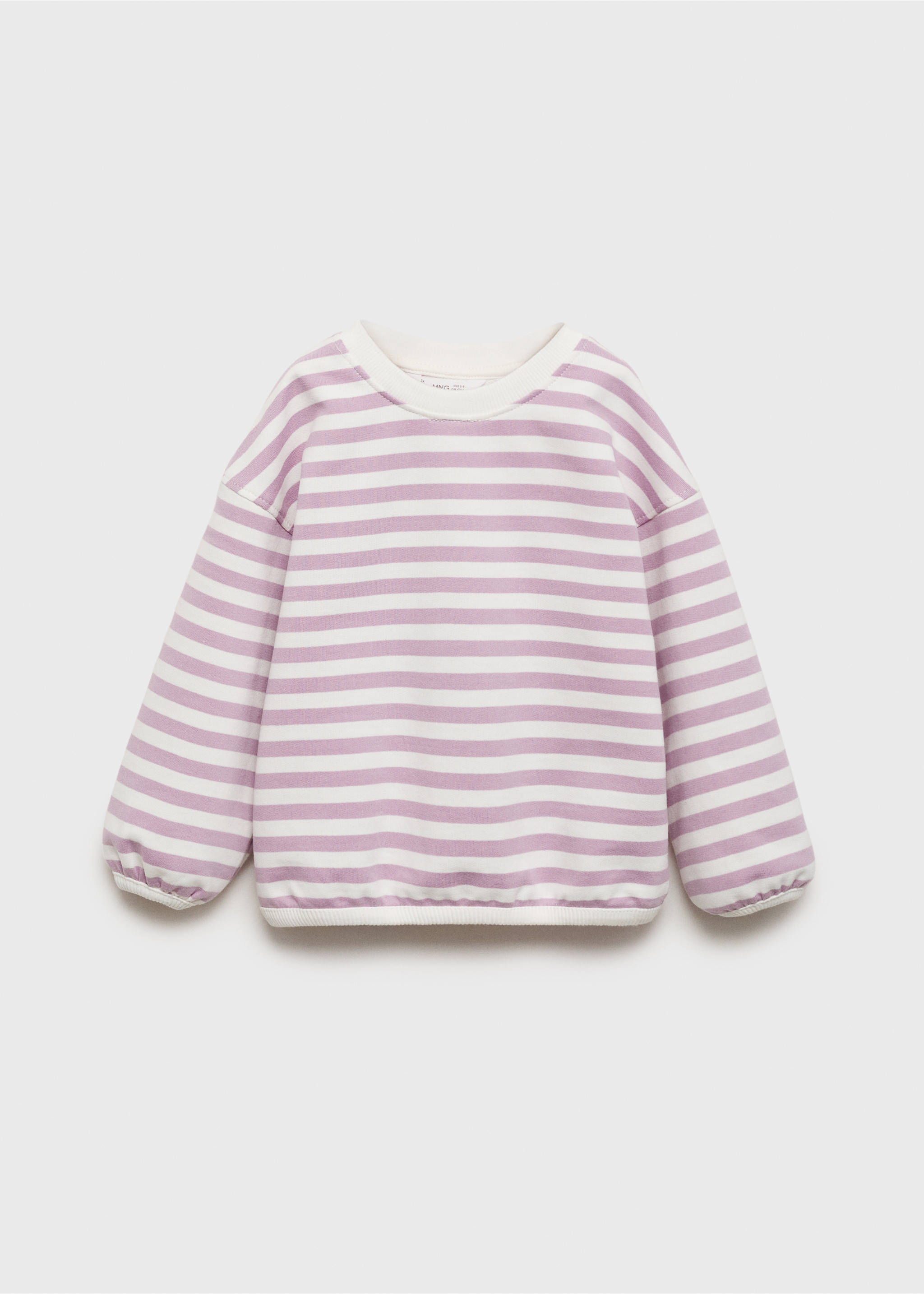 Striped cotton-blend sweatshirt - Article without model, Lilac. Ref: 17053283-00.