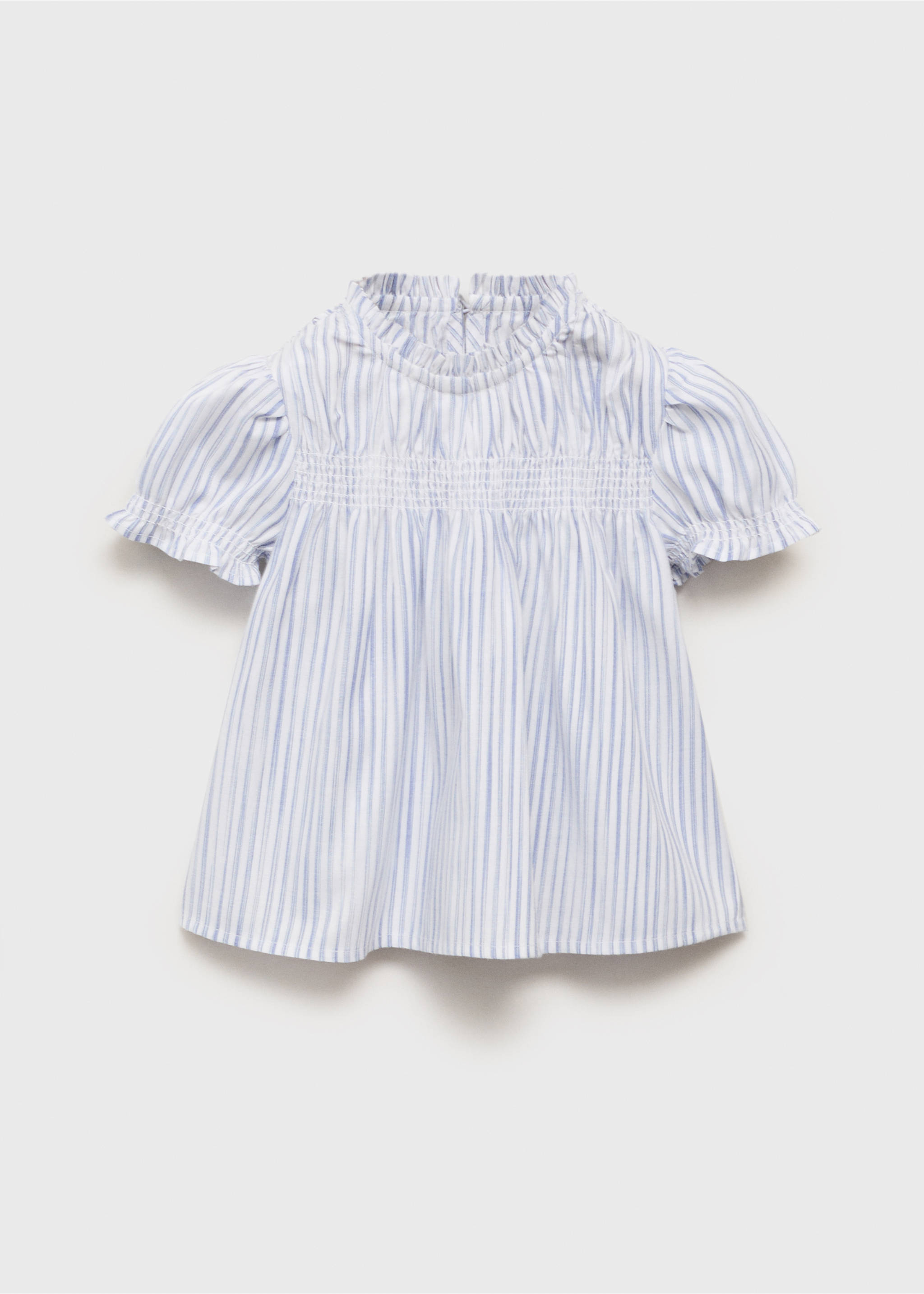 Ruched striped blouse - Article without model, Sky Blue. Ref: 17053284-00.