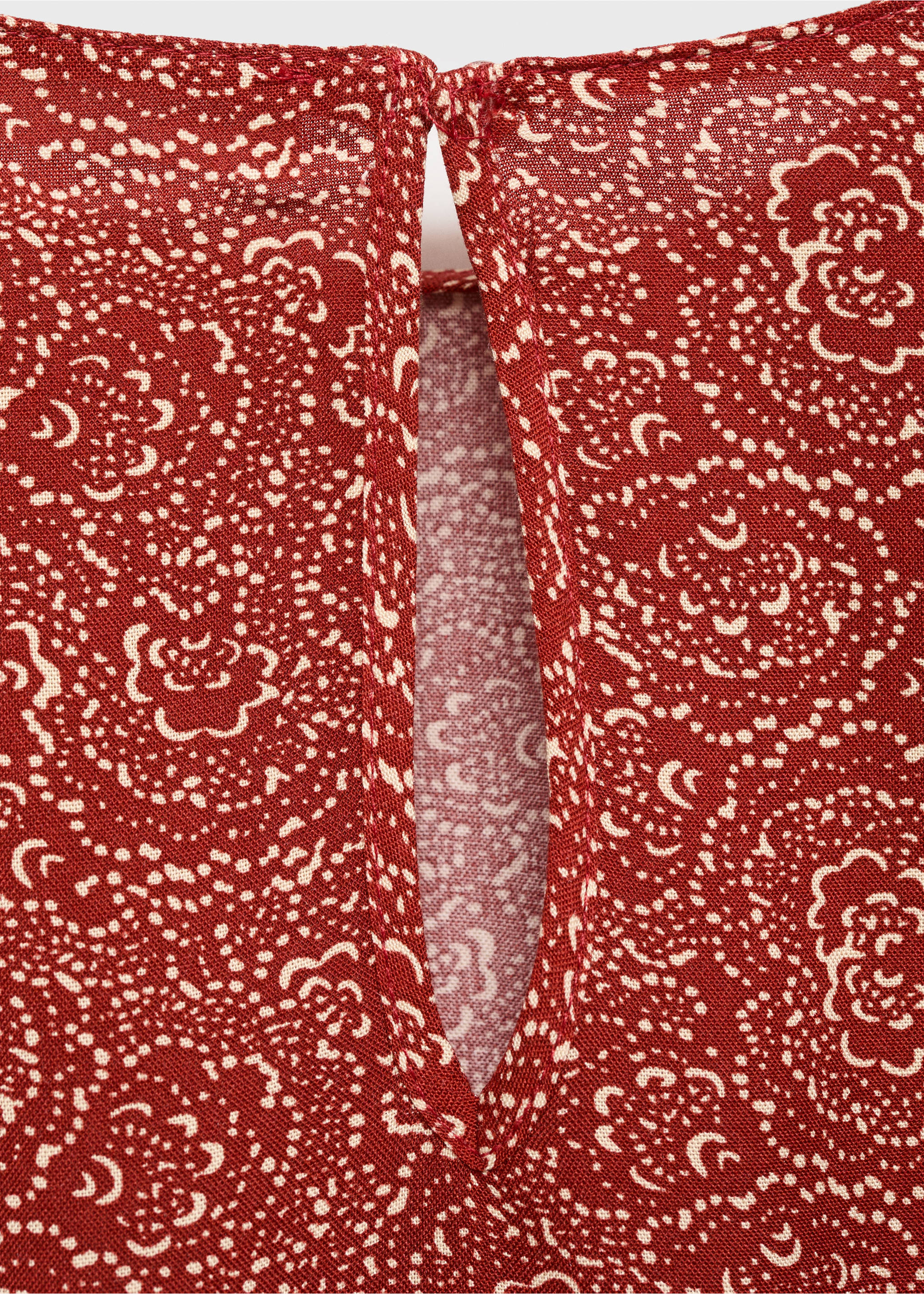 بلوزة مطبوعة بأكمام منفوخة - تفاصيل المنتج 0, برتقالي محروق. Ref: 17053286-00.