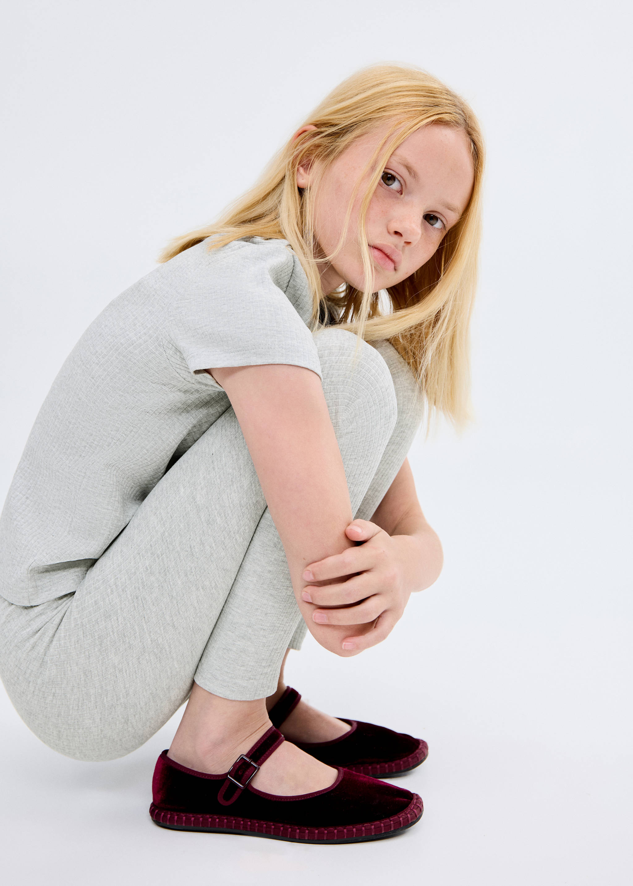 Legging maille côtelée coton - Plan moyen