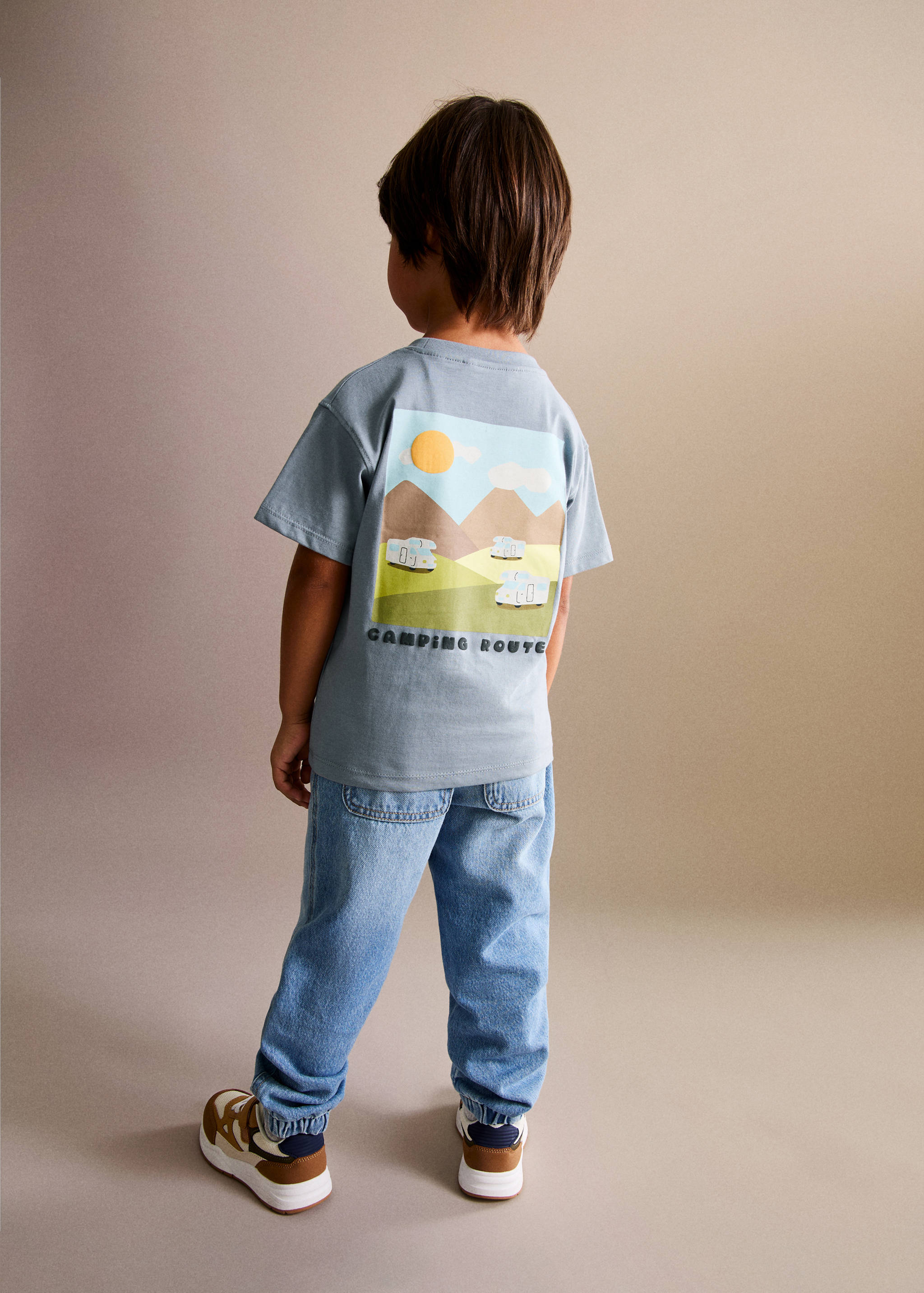 Mountain-print t-shirt - Medium plane