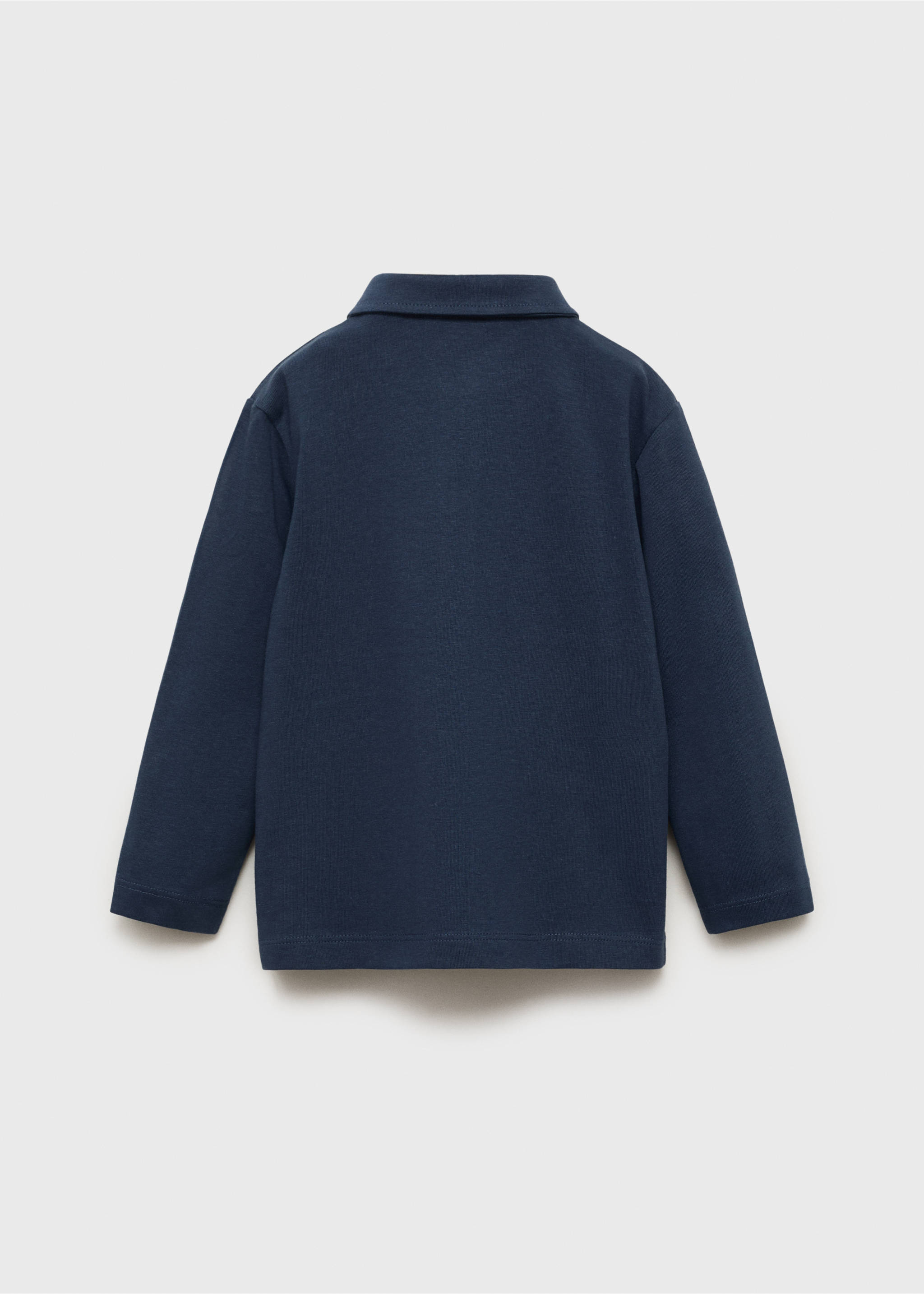 قميص بولو من القطن السادة - الجهة الخلفية للمنتج, أزرق داكن. Ref: 17053291-00.