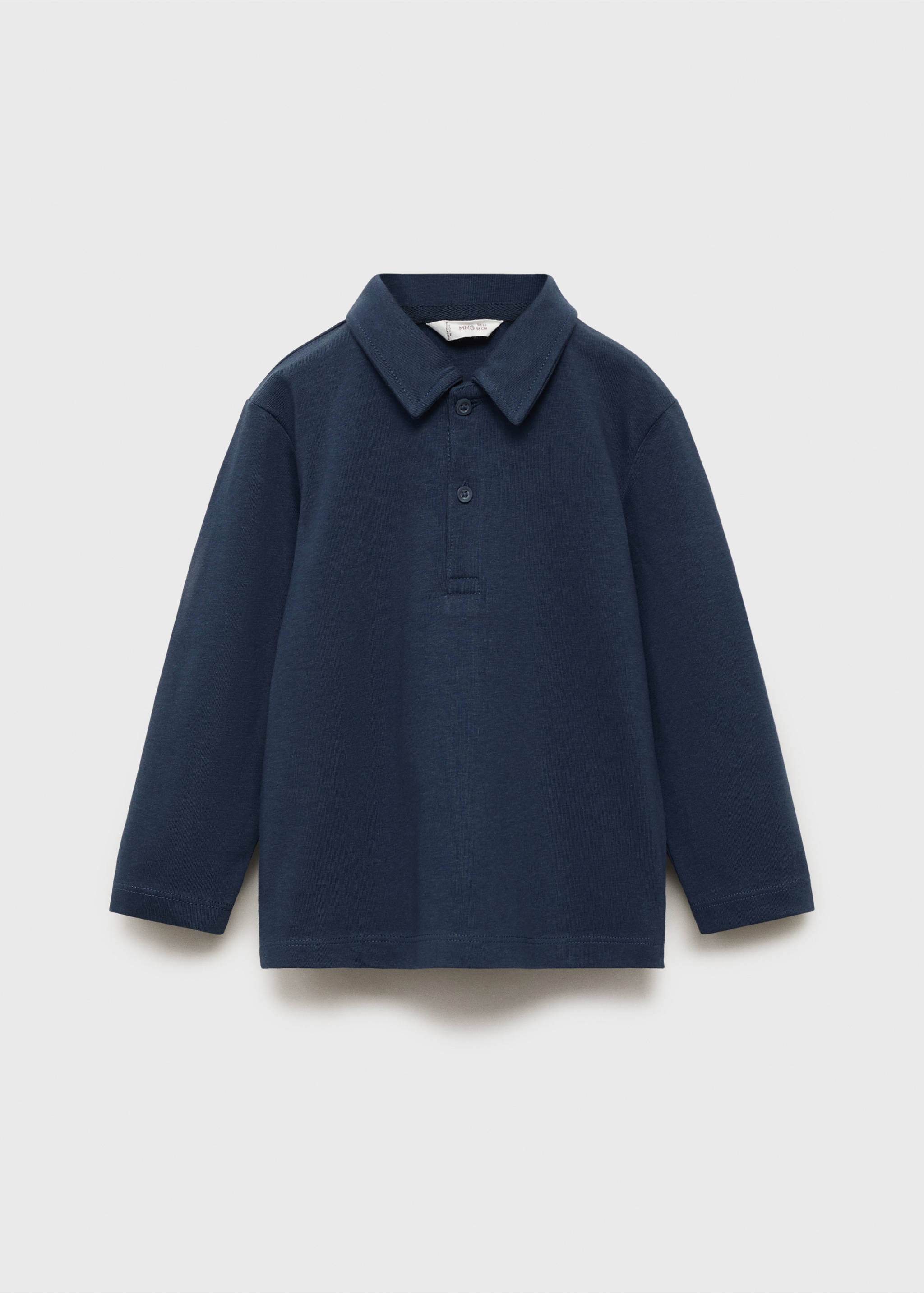 Polo uni coton - Article sans modèle, Bleu nuit. Ref: 17053291-00.