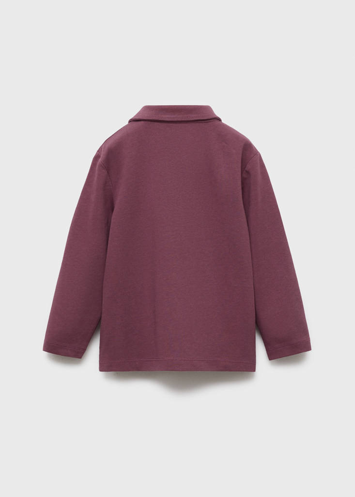 Plain cotton polo shirt — Pale Pink