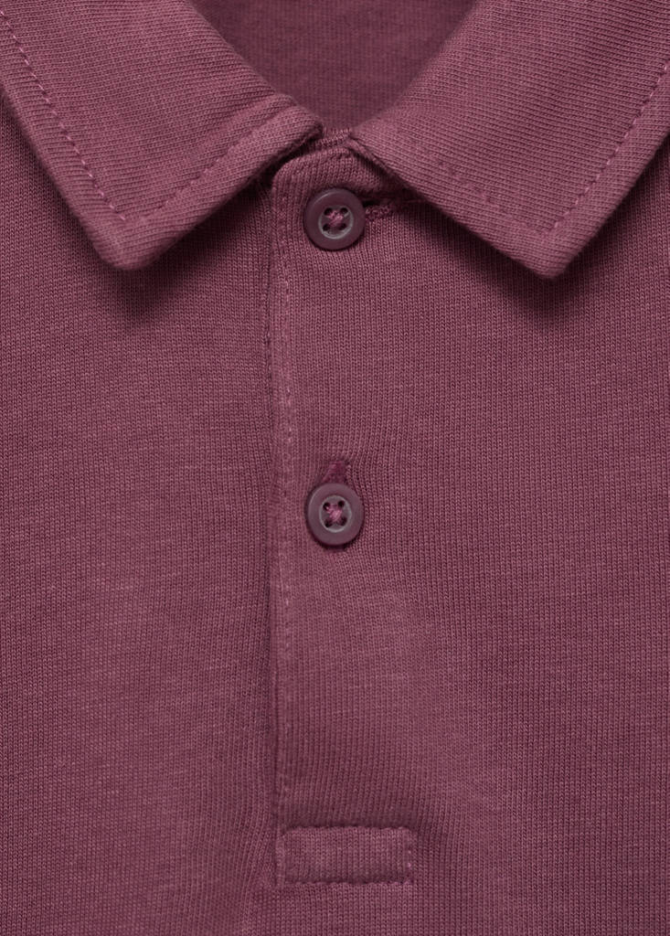 Plain cotton polo shirt — Pale Pink