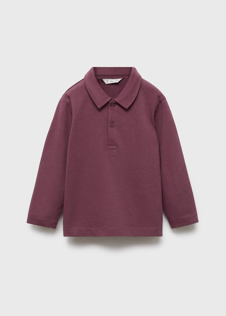 Plain cotton polo shirt — Pale Pink