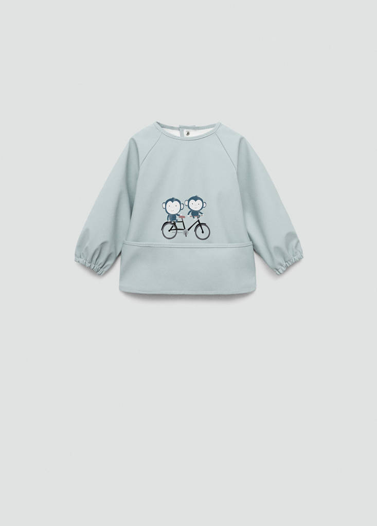 MANGO KIDS - Bavoir imprimé vert - Taille unique - Nouveau-nés