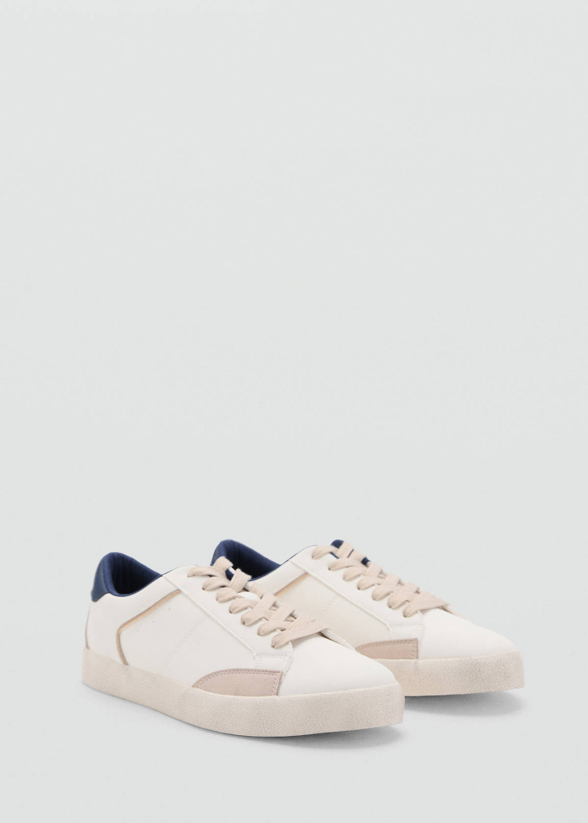 Combined design sneakers — White
