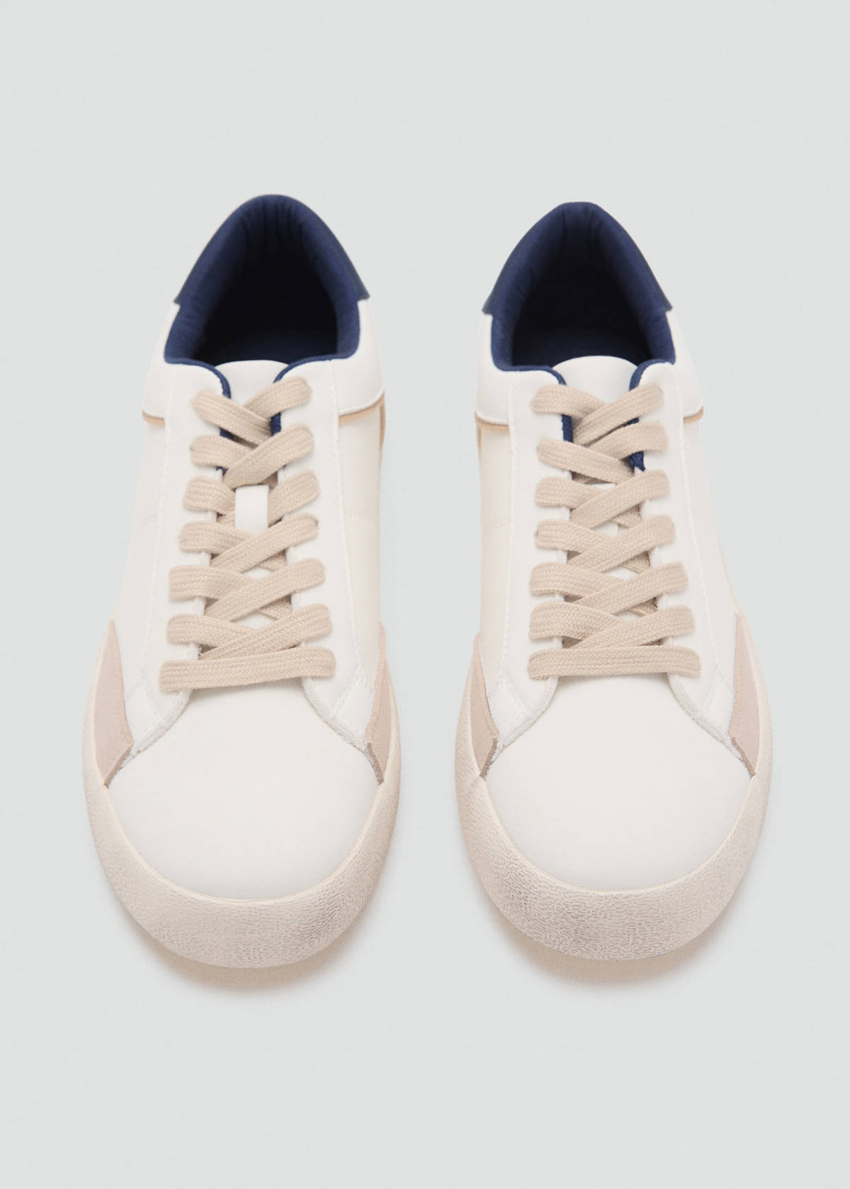 Combined design sneakers — White