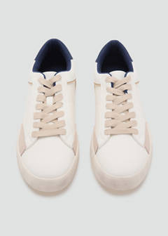 Combined design sneakers — White 3