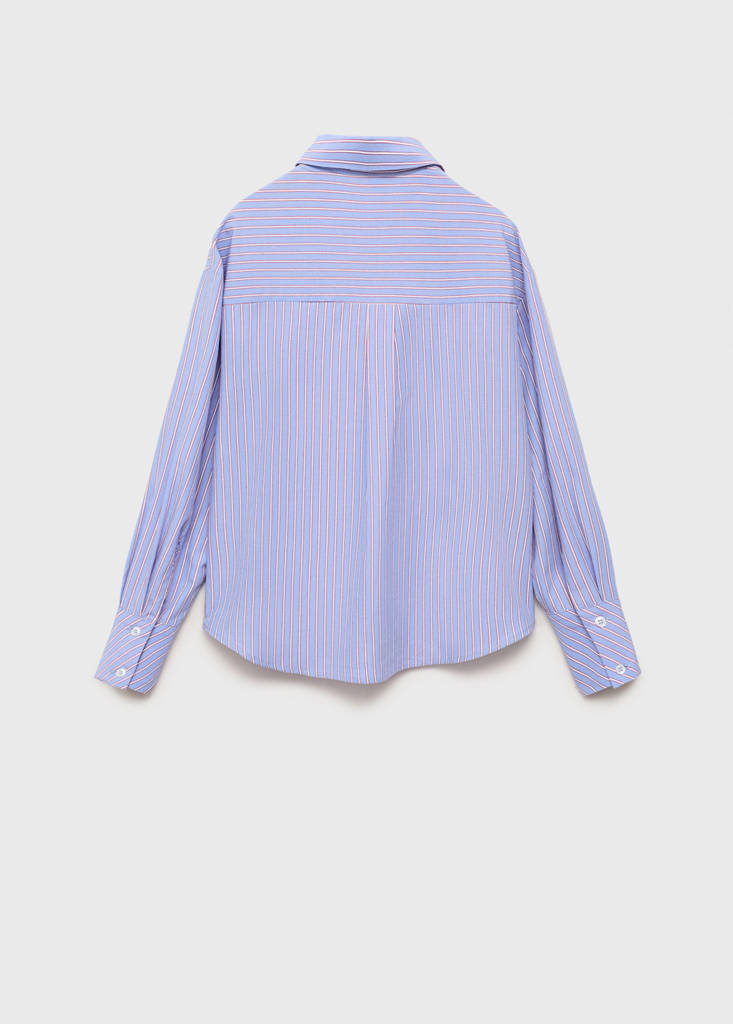 Striped cotton oversized shirt — Blue