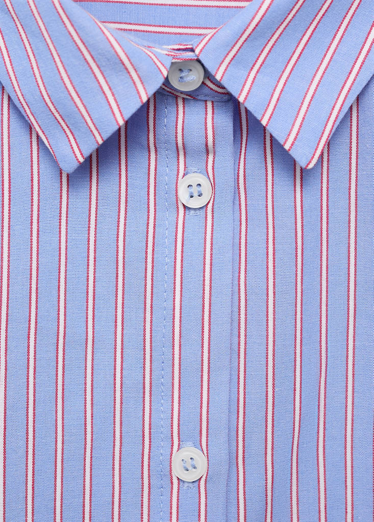 Striped cotton oversized shirt — Blue