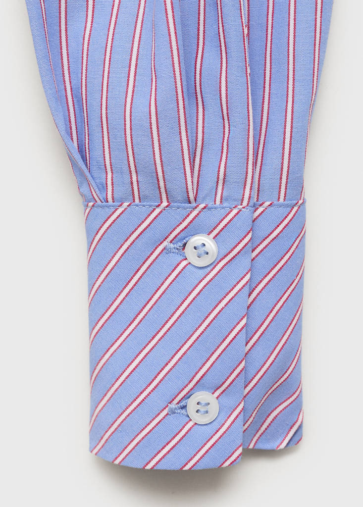 Striped cotton oversized shirt — Blue