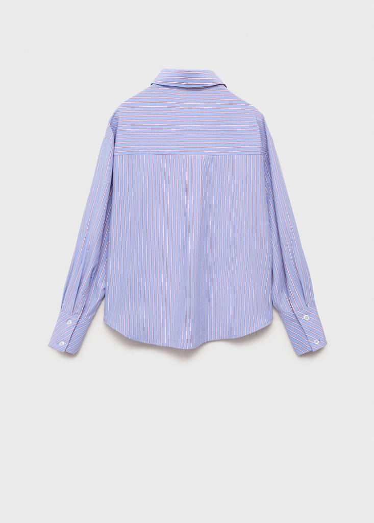 Striped cotton oversized shirt — Blue