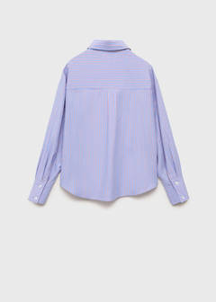 Striped cotton oversized shirt — Blue 10
