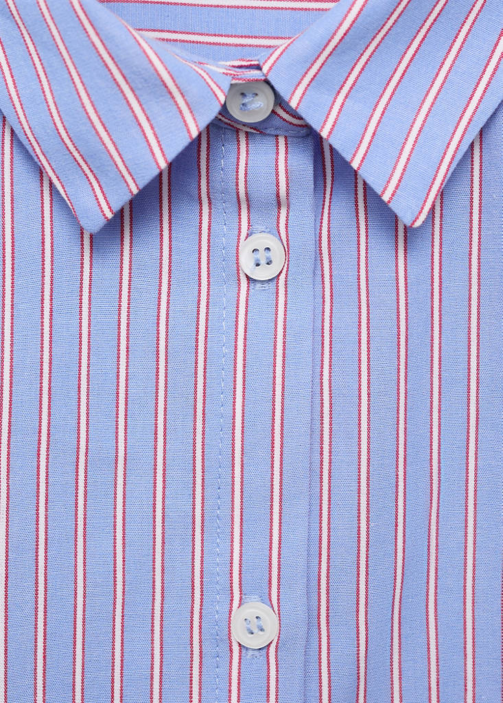 Striped cotton oversized shirt — Blue