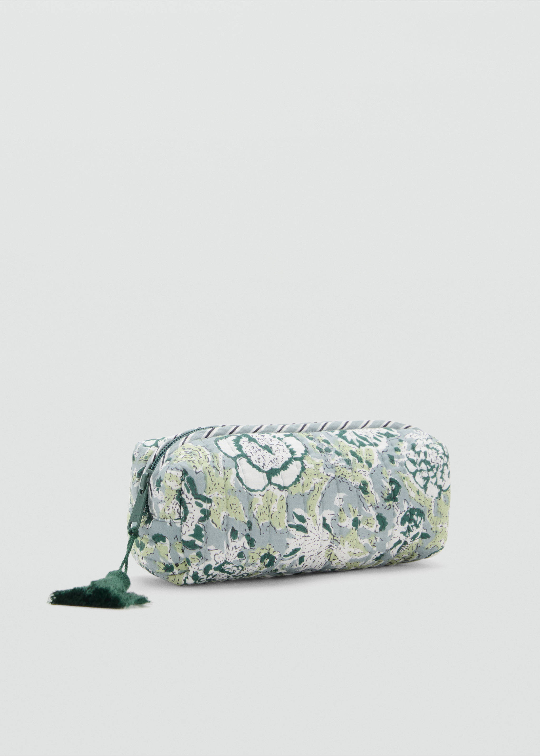 Floral-print pencil case - Medium plane, Pastel Green. Ref: 17053314-00.