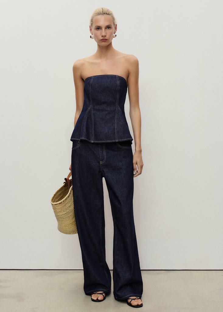 Straight-fit belt jeans — Open Blue