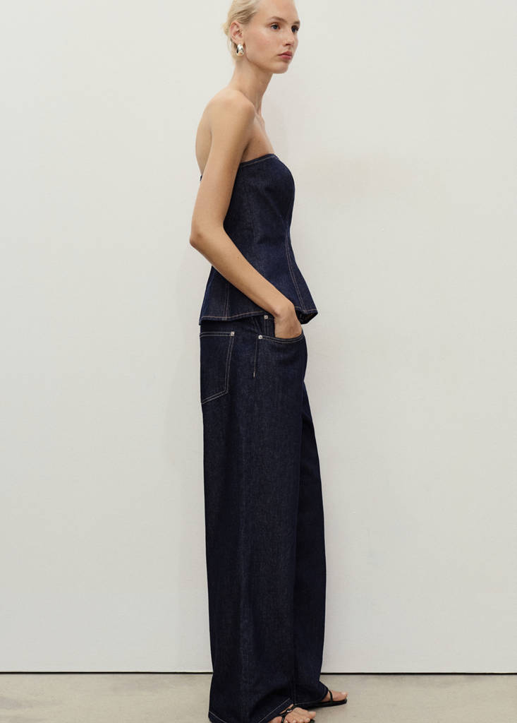 Straight-fit belt jeans — Open Blue