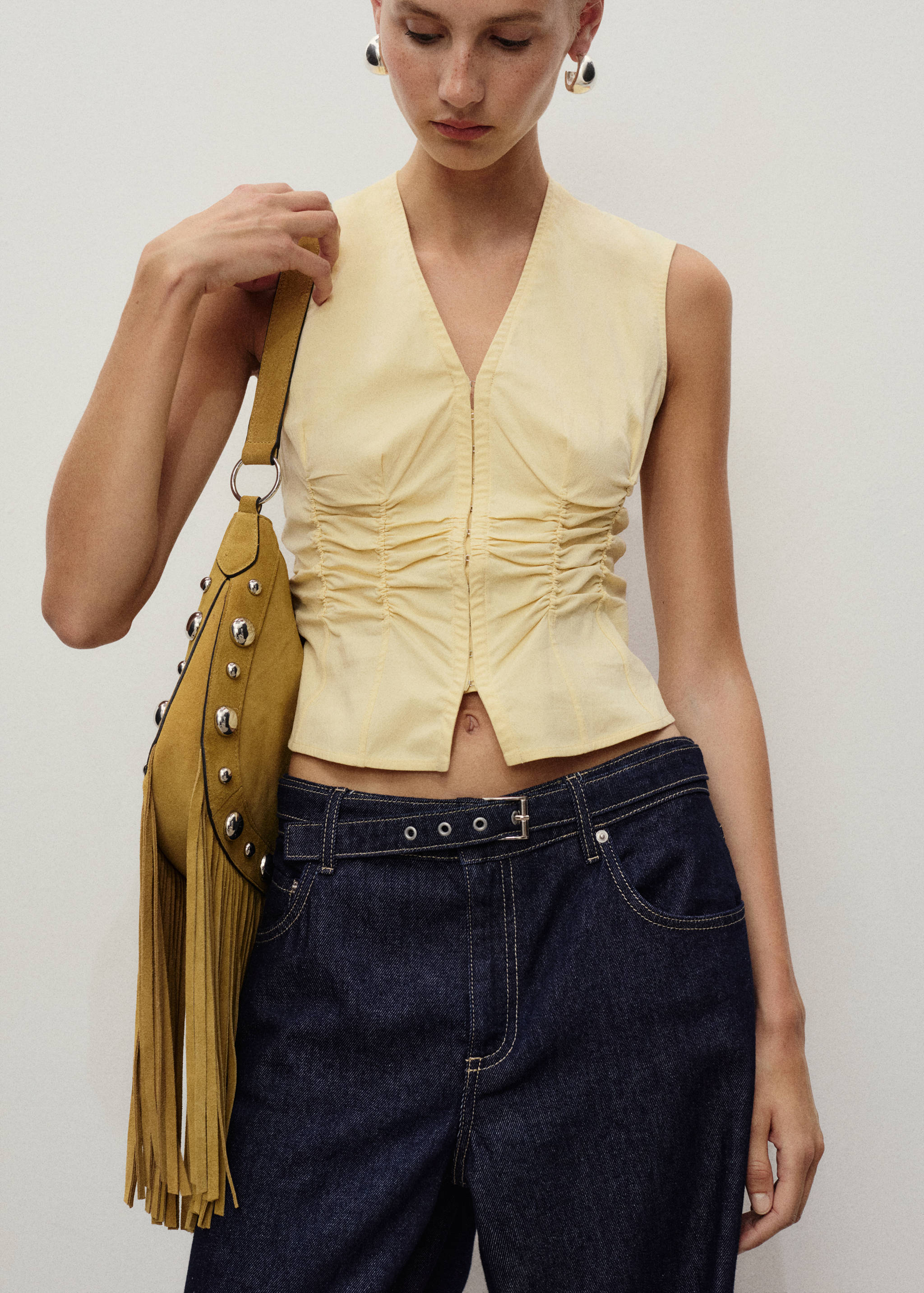 Straight-fit belt jeans - Details of the article 2