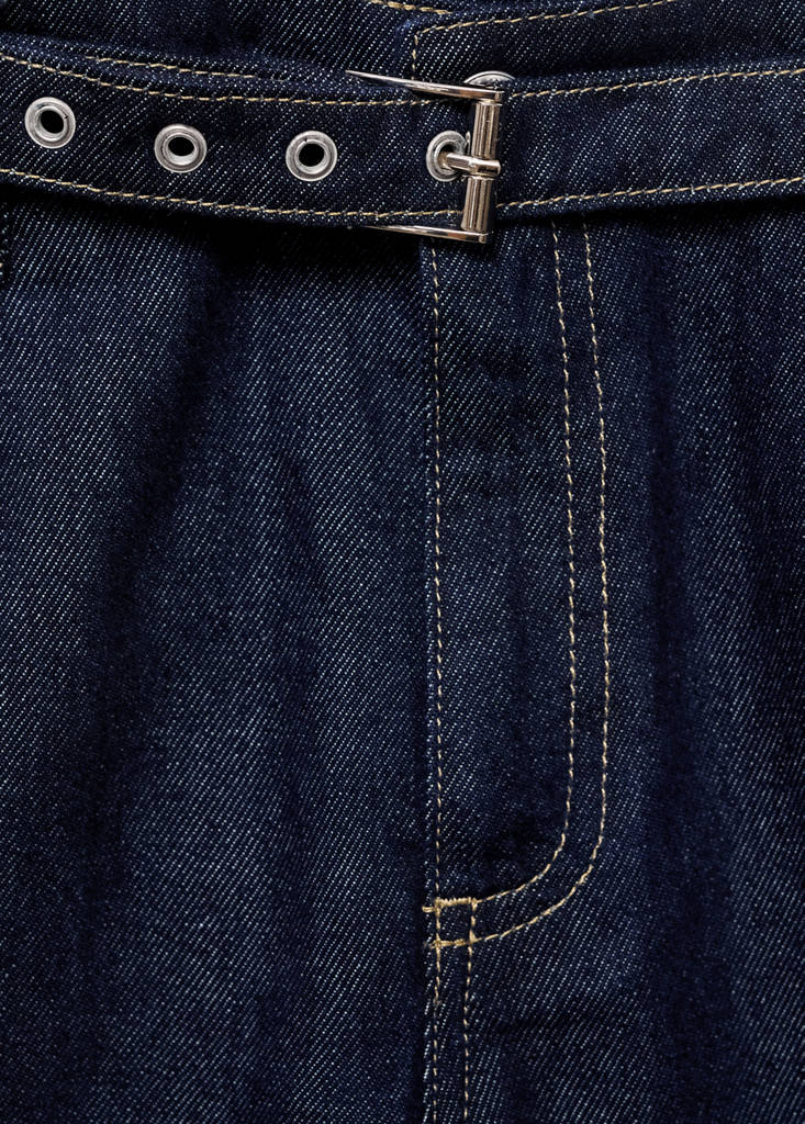 Straight-fit belt jeans — Open Blue