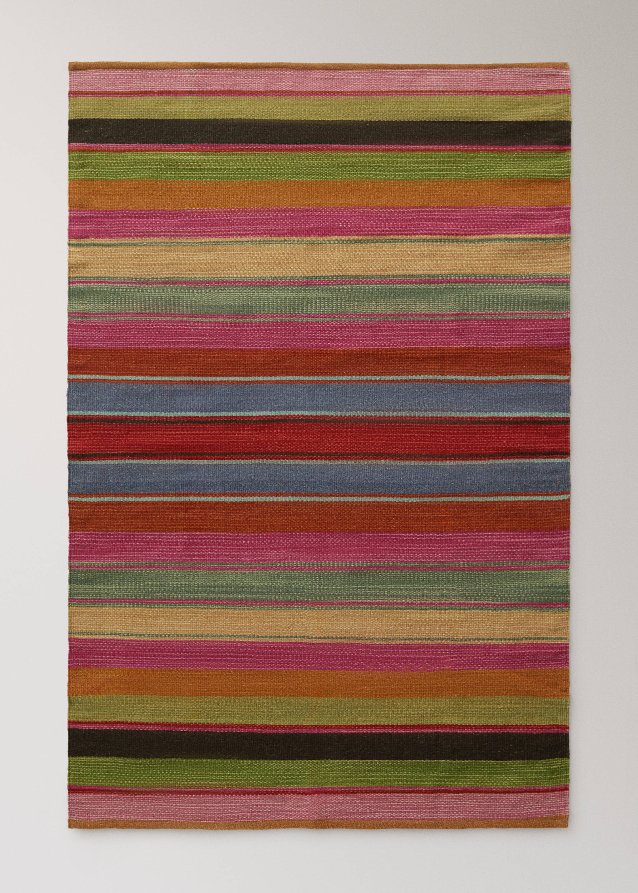 Multi-coloured striped wool carpet - Article without model