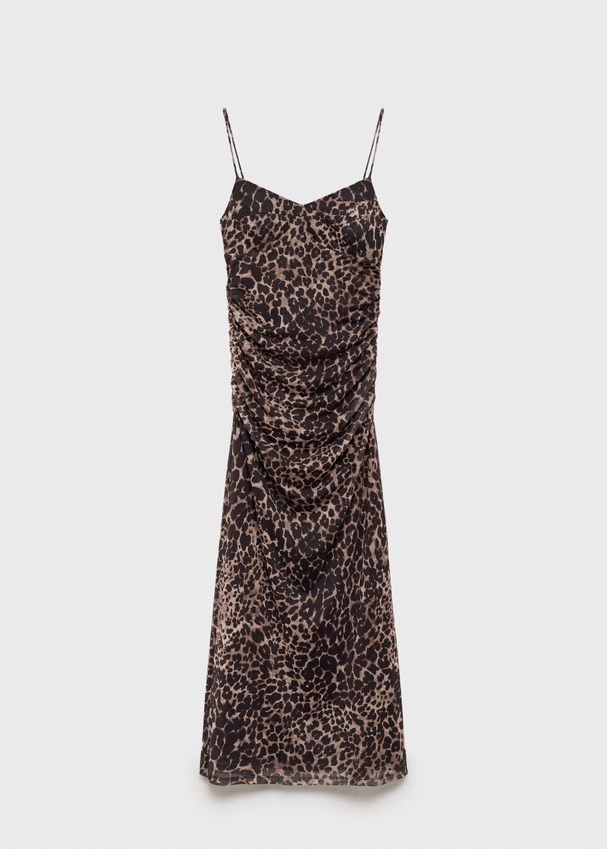 Ruched leopard-print midi-dress - Article without model