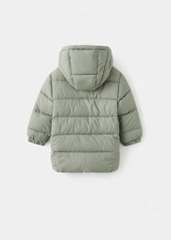 Long padded anorak with hood — Pastel Green 6