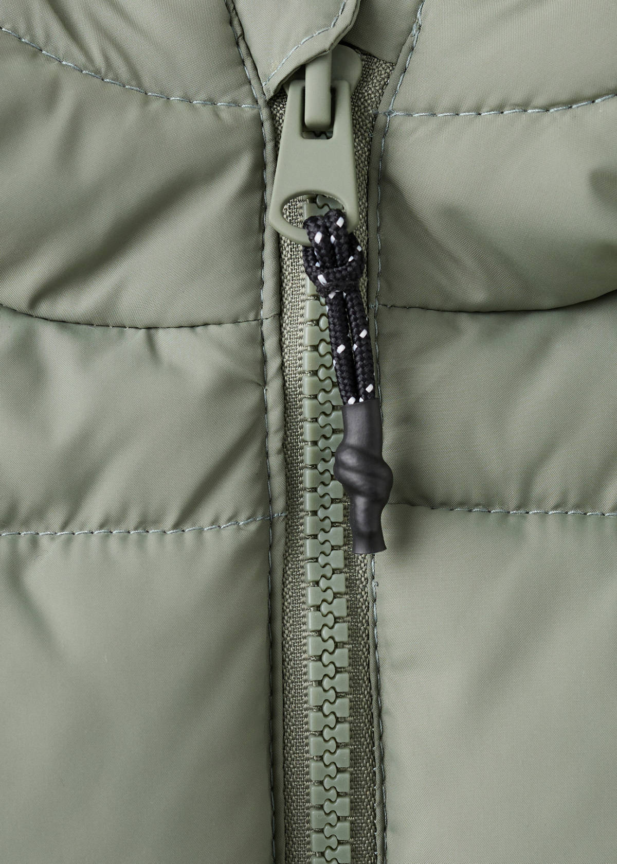 Long padded anorak with hood — Pastel Green