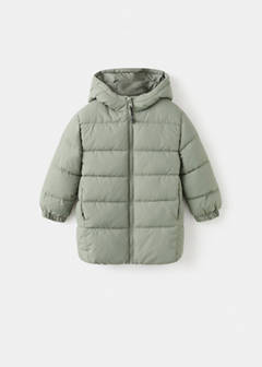 Long padded anorak with hood — Pastel Green 2
