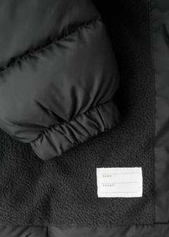 Long padded anorak with hood — Black 2