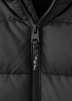 Long padded anorak with hood — Black 4