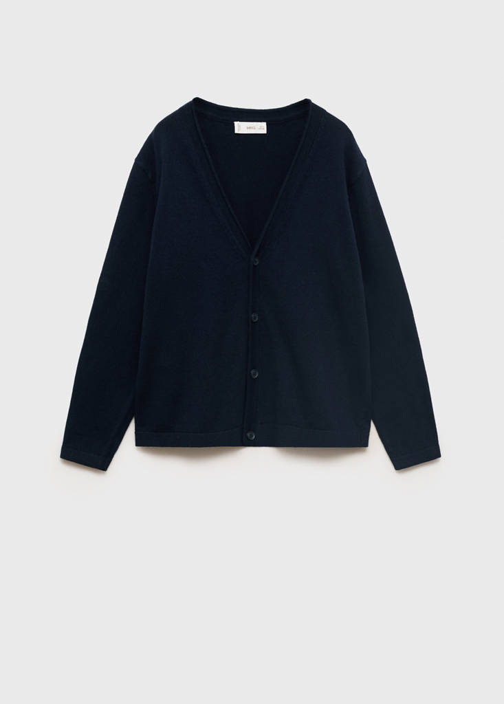 MANGO KIDS - Cardigan maille coton bleu marine - 5-6 ans - Garçon