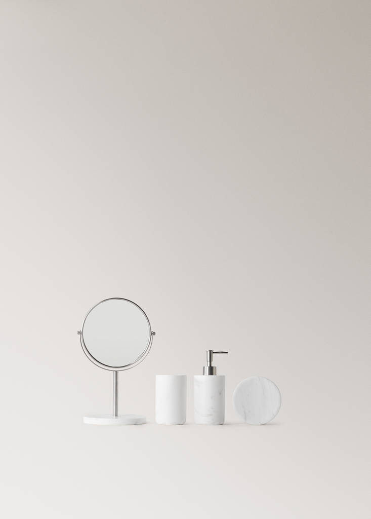 Plain marble soap dish — White