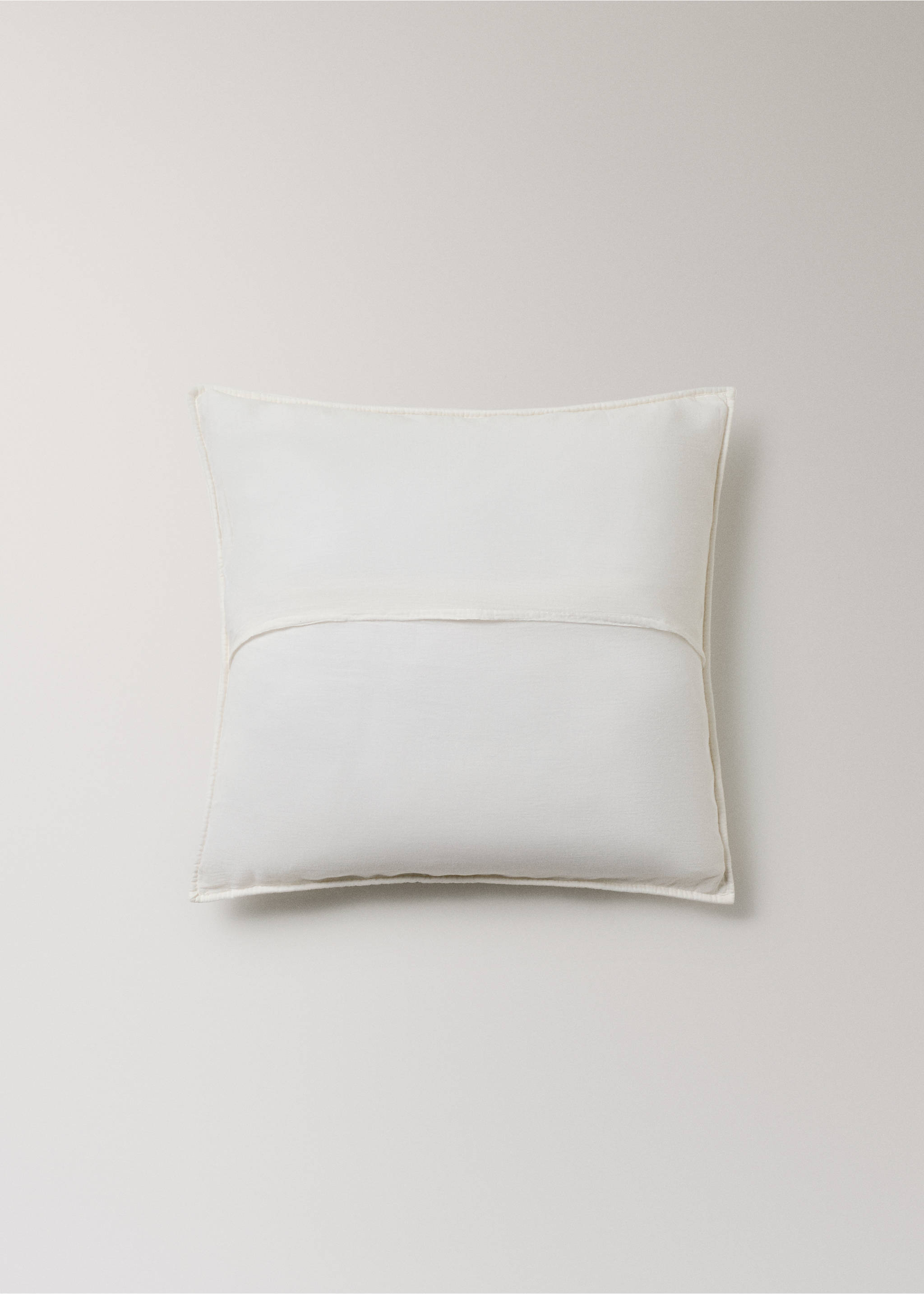 Kopfkissenbezug aus Baumwolle, stückgefärbt, 50 x 50 cm - Detail des Artikels 1, Ecru. Ref: 17053808-00.