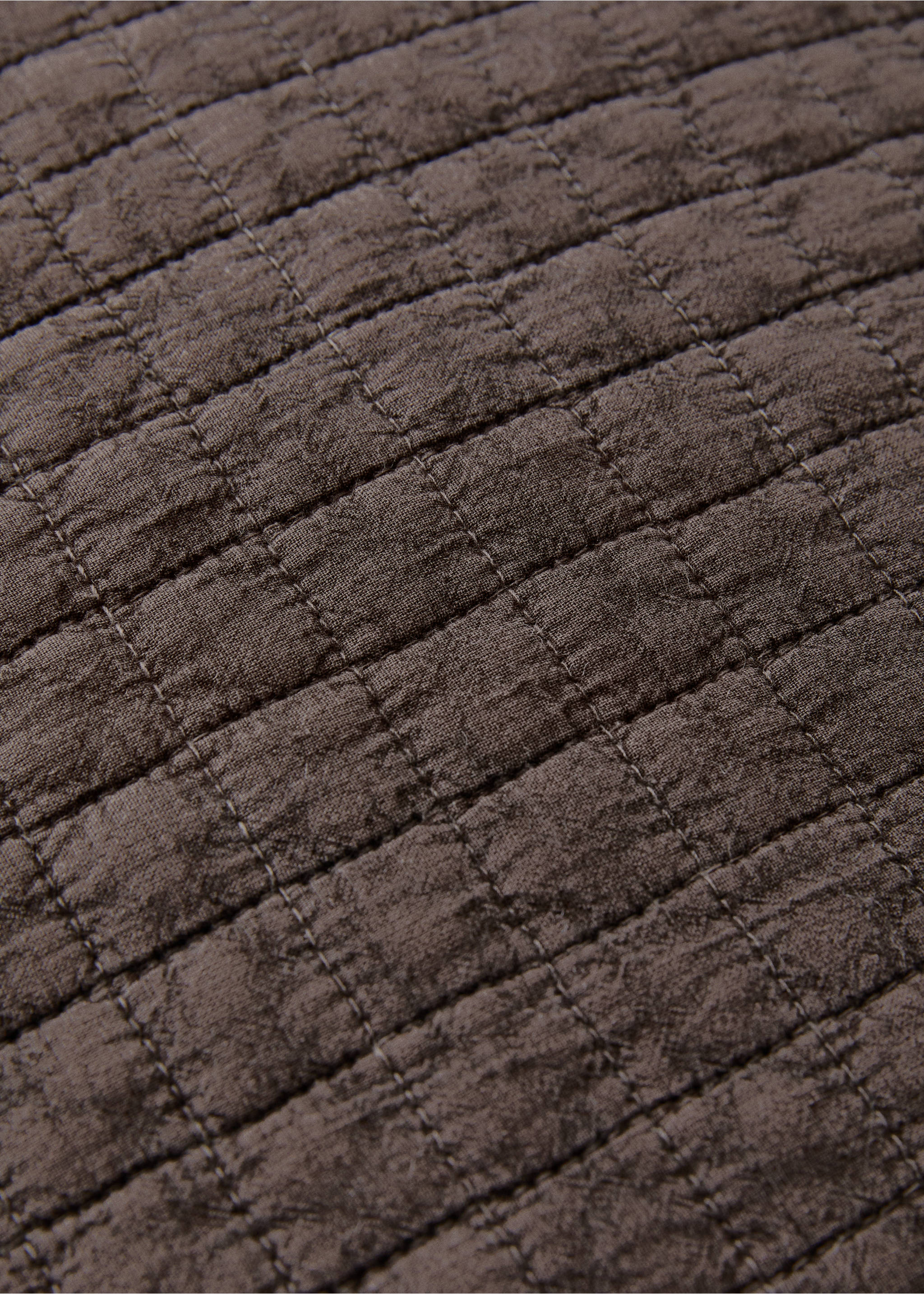 Kopfkissenbezug aus Baumwolle, stückgefärbt, 50 x 50 cm - Detail des Artikels 3, Kaffeebraun. Ref: 17053808-00.