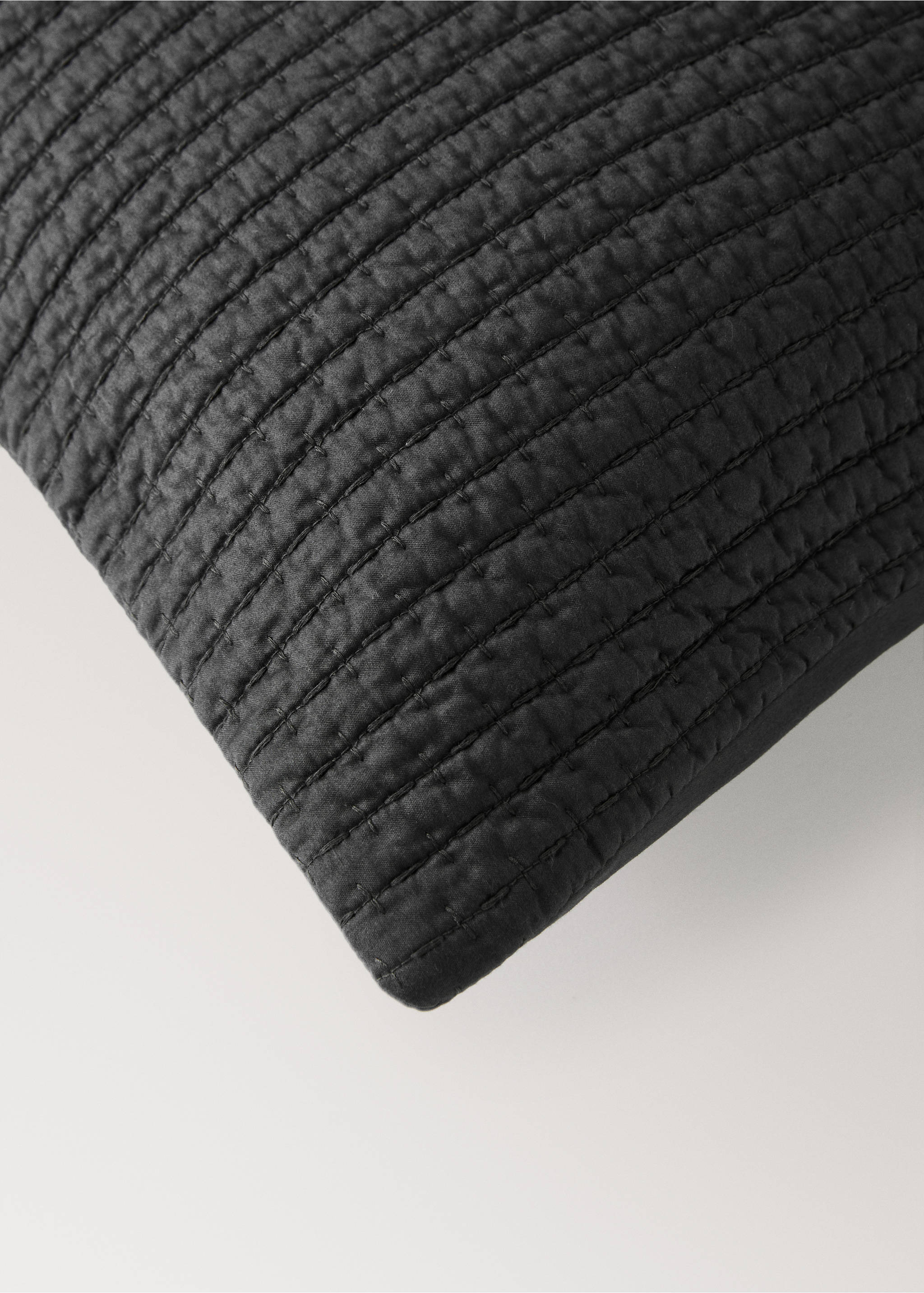 Satin cushion cover - Details of the article 3, Grey. Ref: 17053809-00.