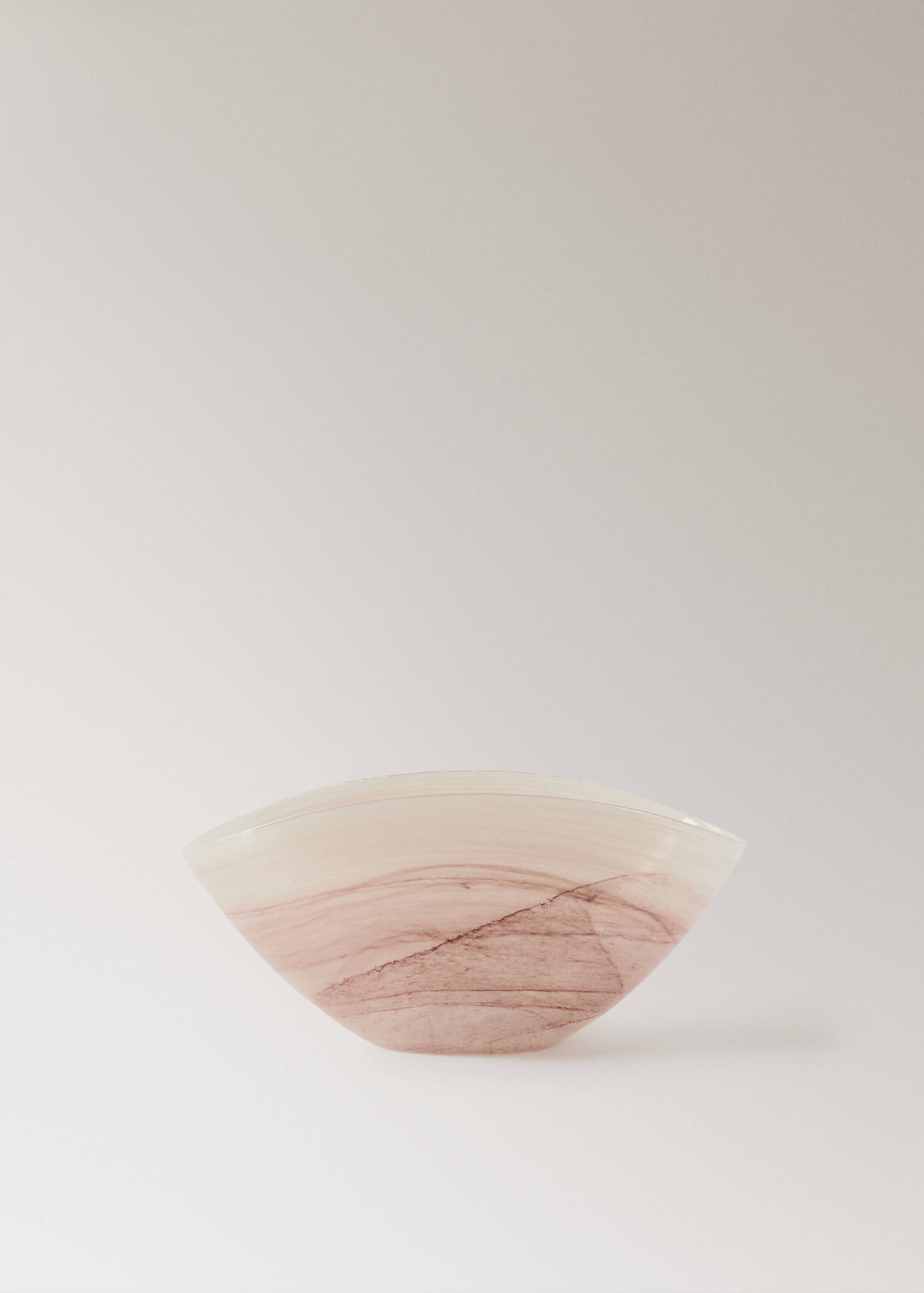 Alabaster-effect decorative glass bowl - Article without model