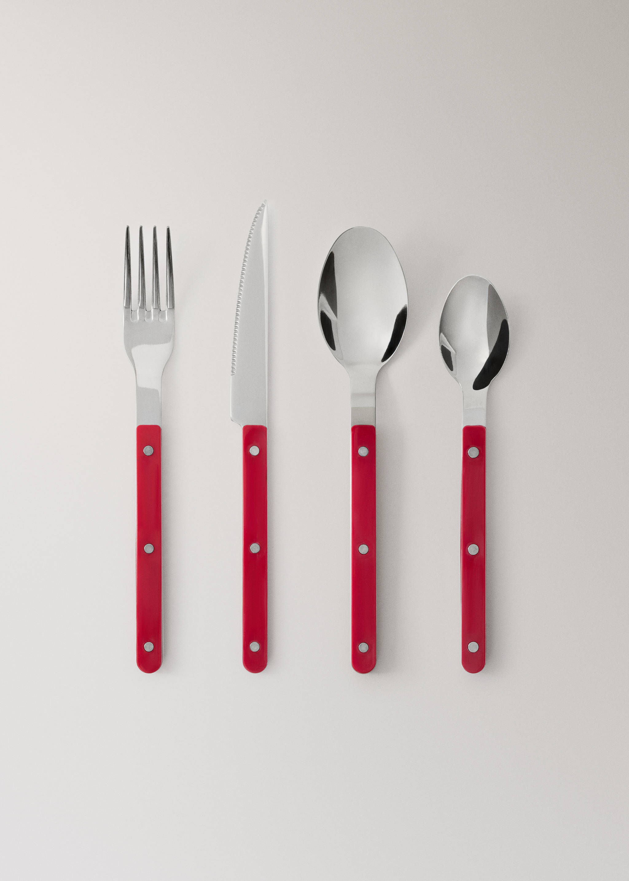 4-piece stainless steel cutlery set with resin handle - Article without model