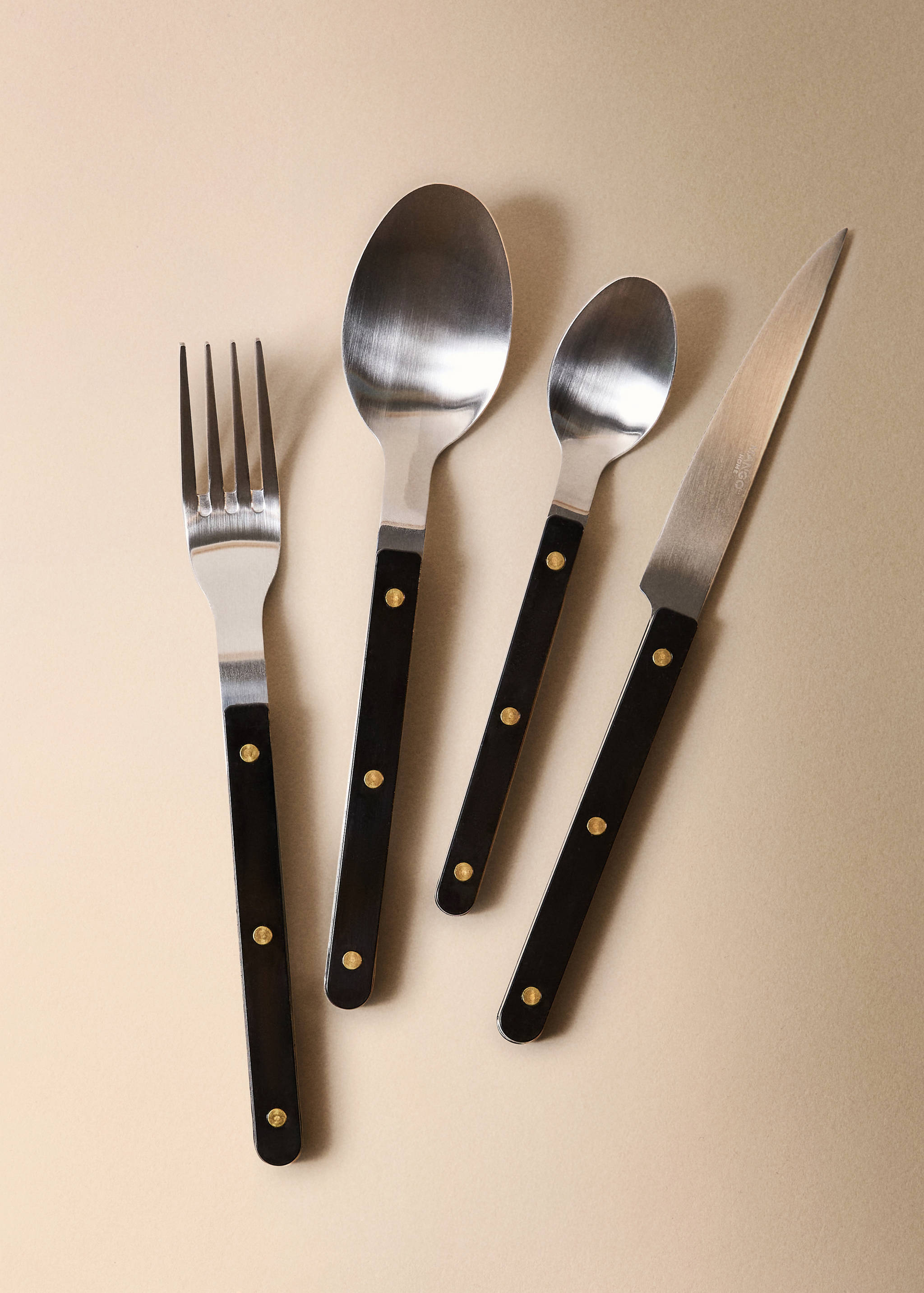 4-piece stainless steel cutlery set with resin handle - General plane