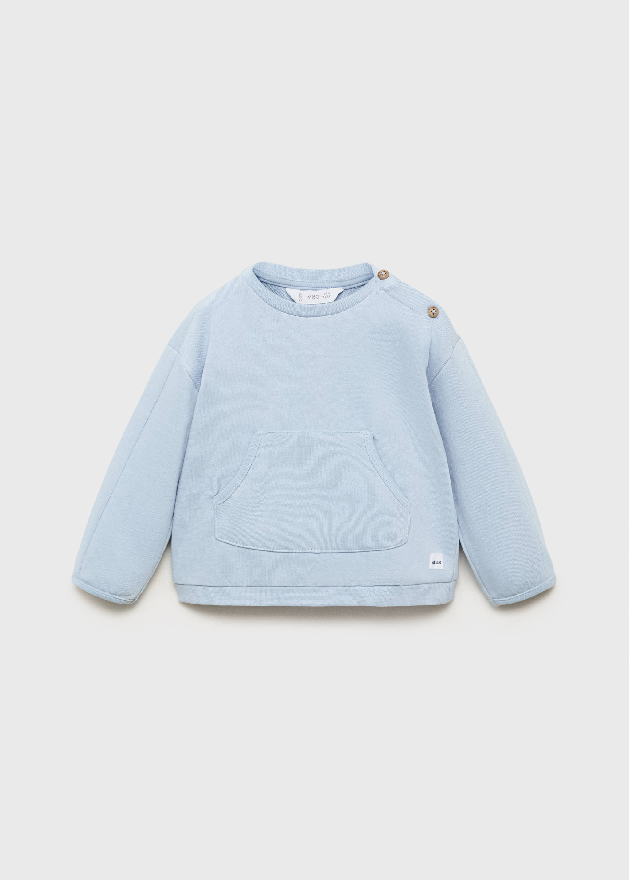 Buttoned cotton sweatshirt - Article without model