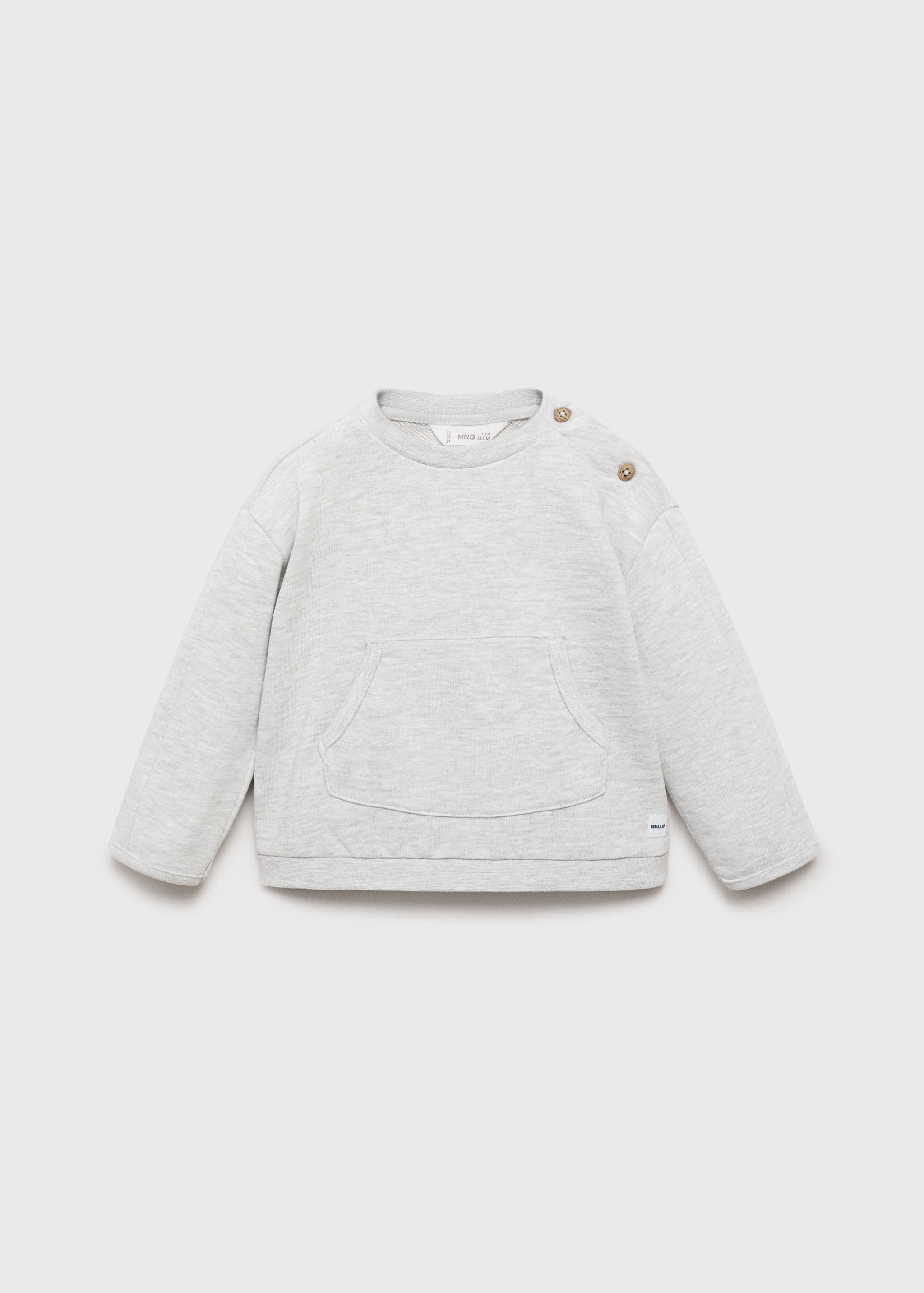 Buttoned cotton sweatshirt - Article without model