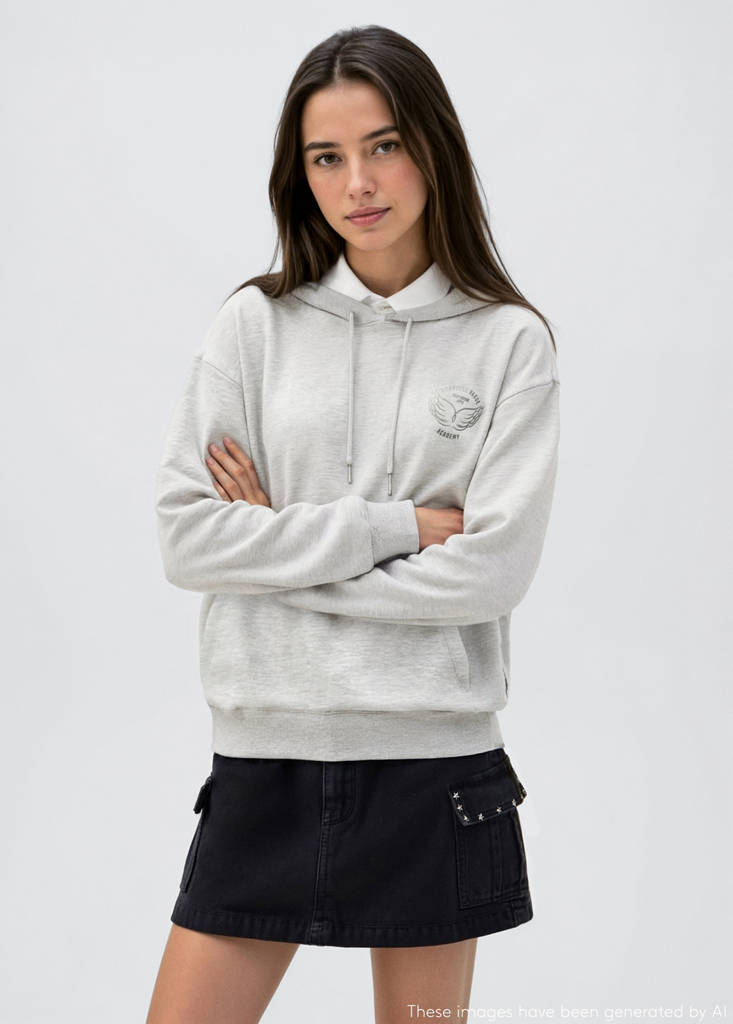 Metallic print sweatshirt — Light Heather Grey