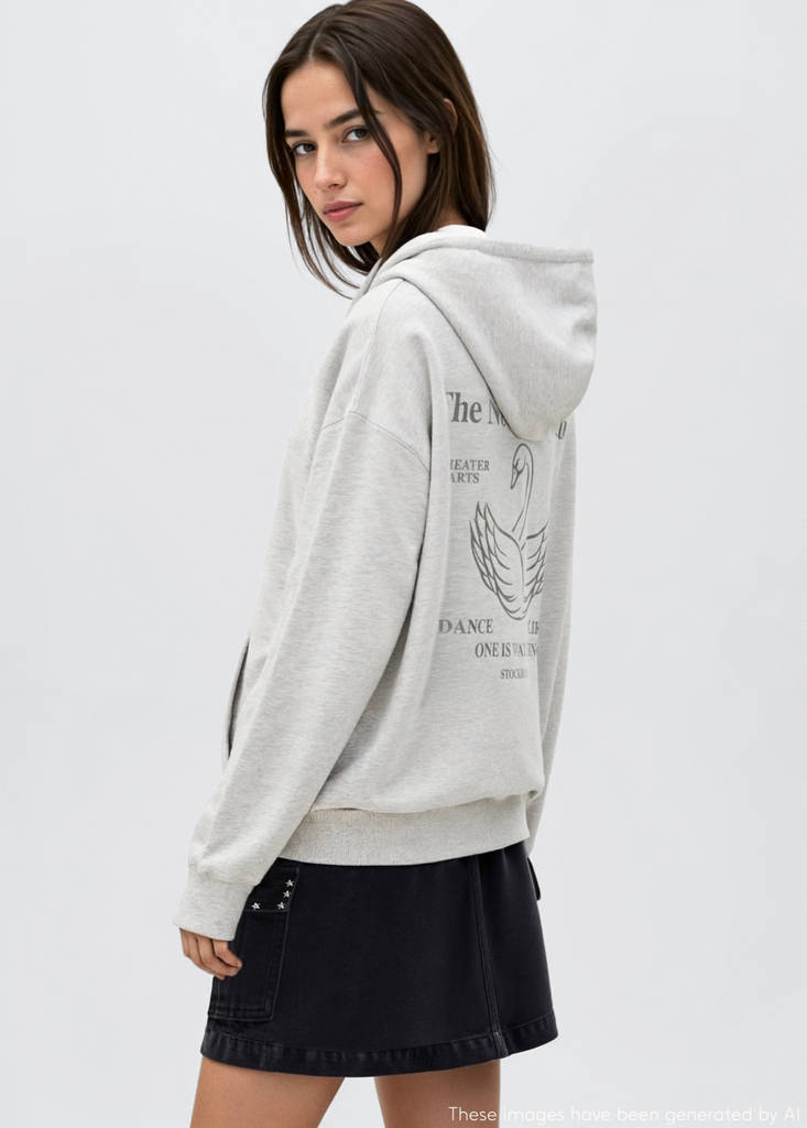 Metallic print sweatshirt — Light Heather Grey