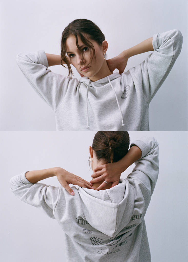 Metallic print sweatshirt — Light Heather Grey