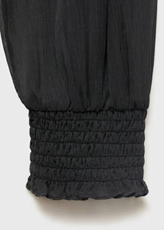 Strapless blouse with ruffled panel — Charcoal 9