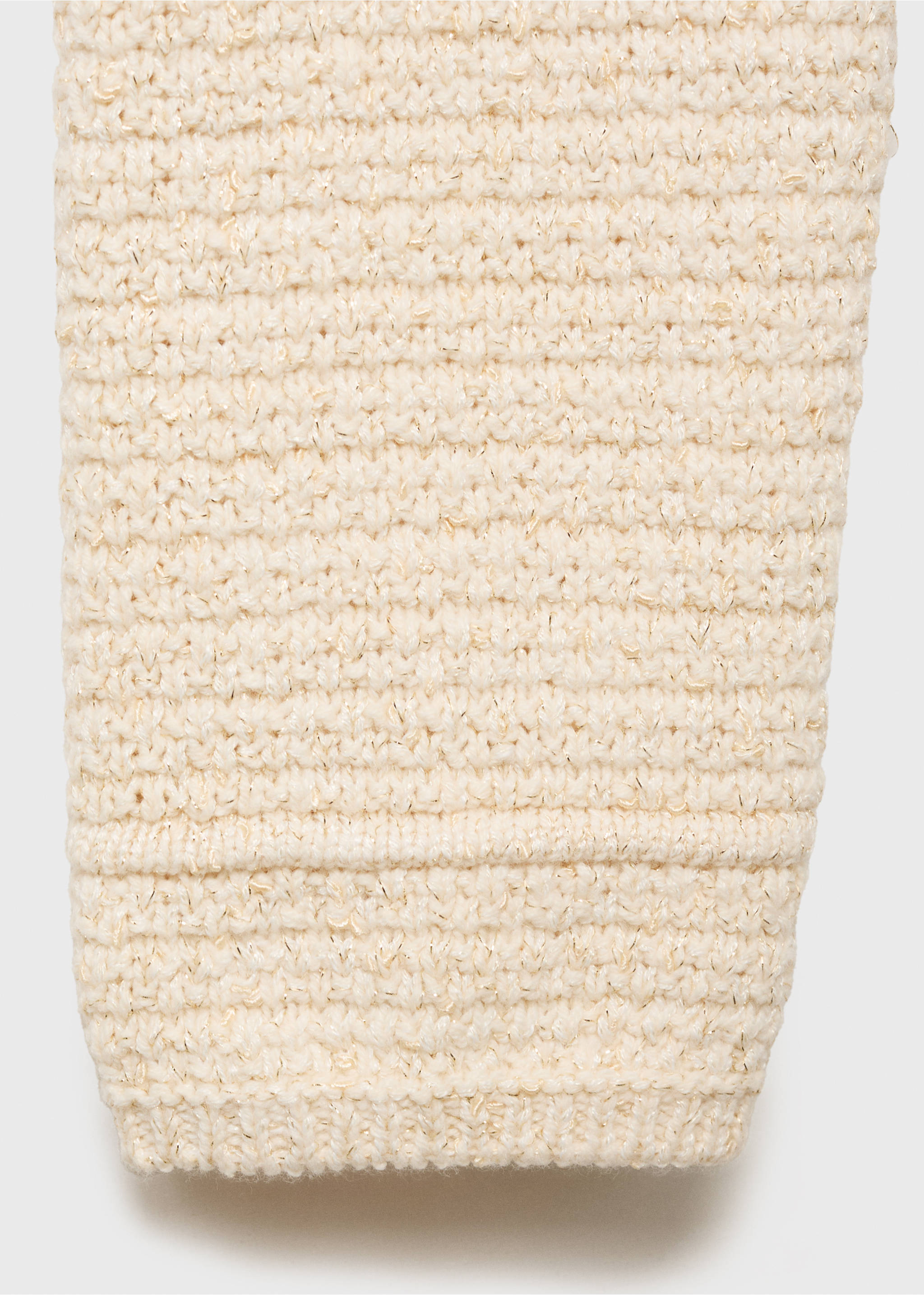 Knitted cardigan with frayed ends - Details of the article 0, Ecru. Ref: 17054083-00.