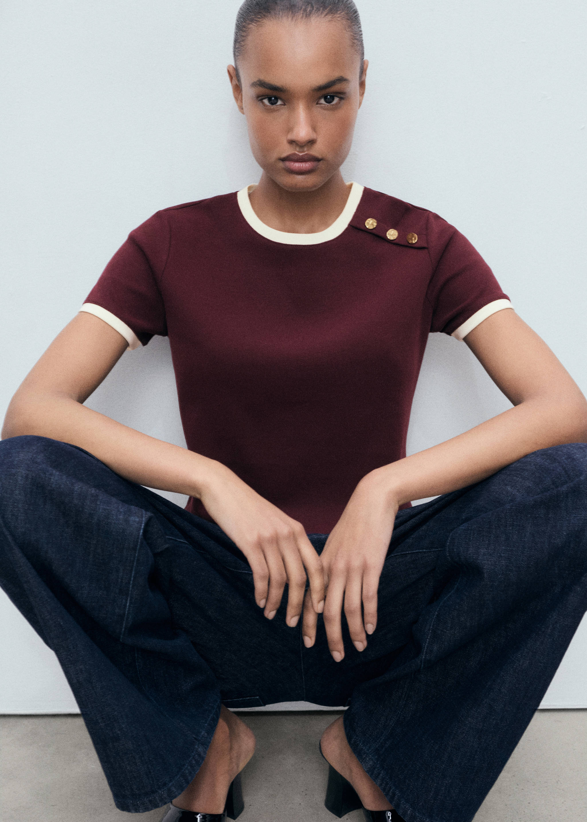 T-shirt algodão botões - Pormenor do artigo 2