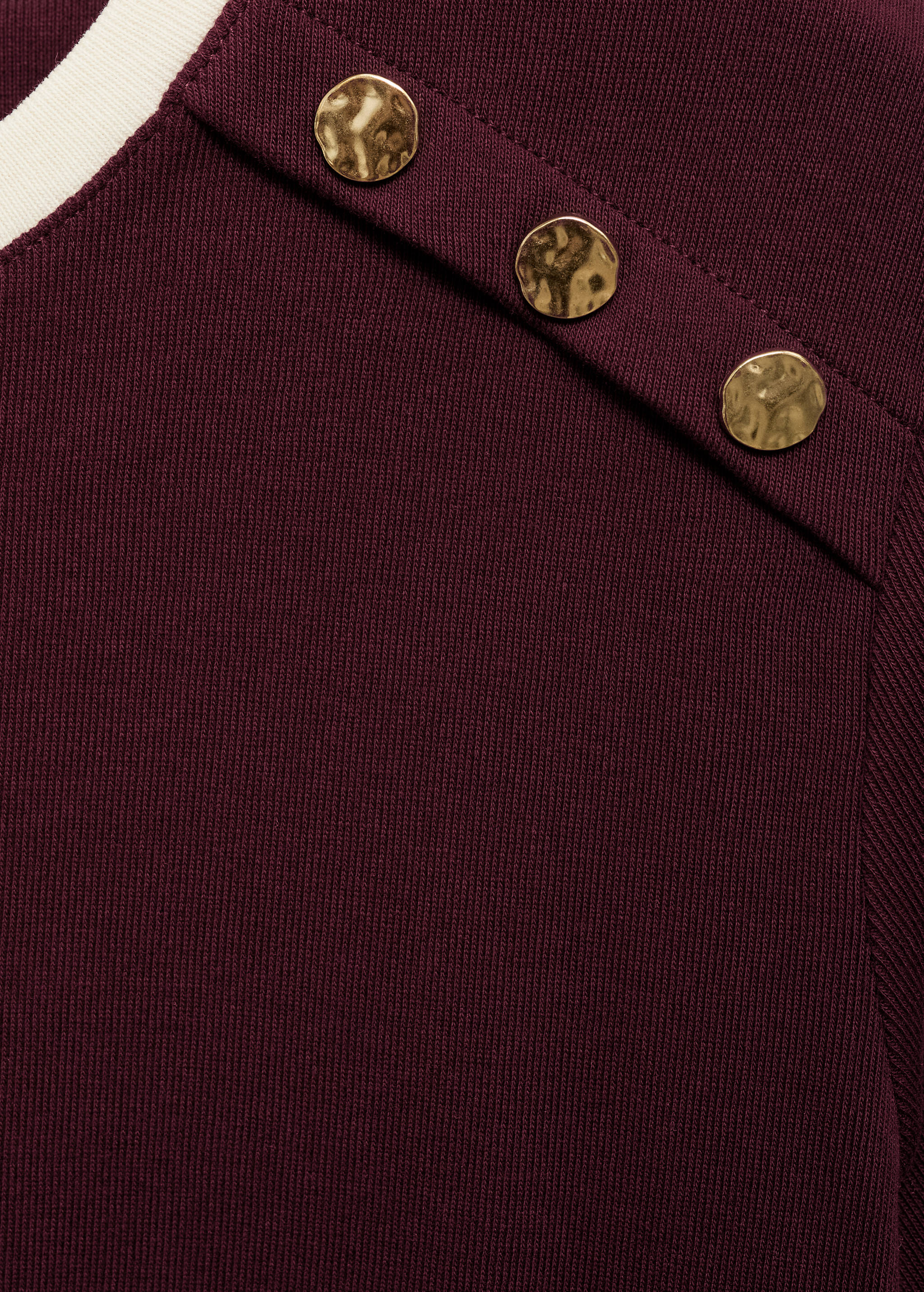 T-shirt algodão botões - Pormenor do artigo 0